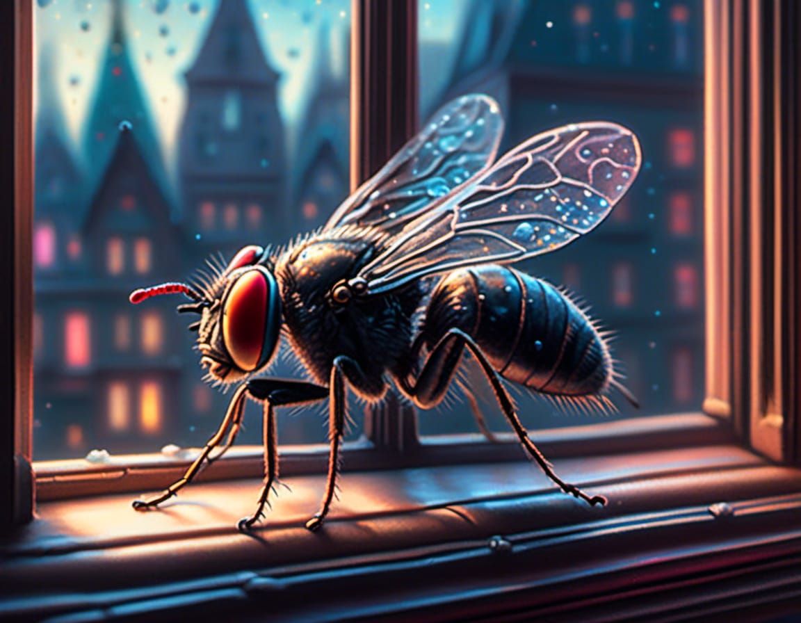 fly on a window sill
