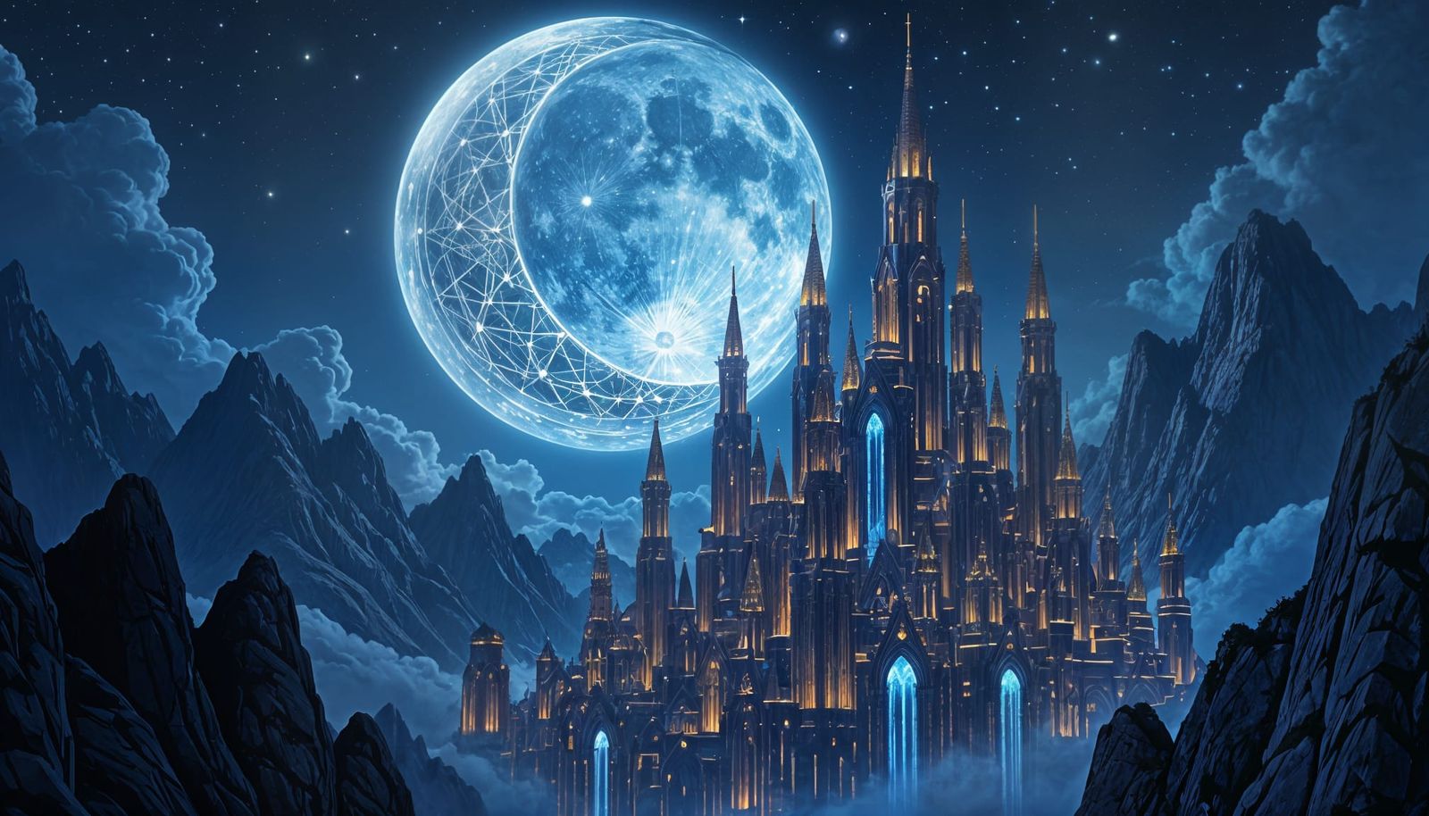 Cinematic Fantasy City with Gothic Architecture