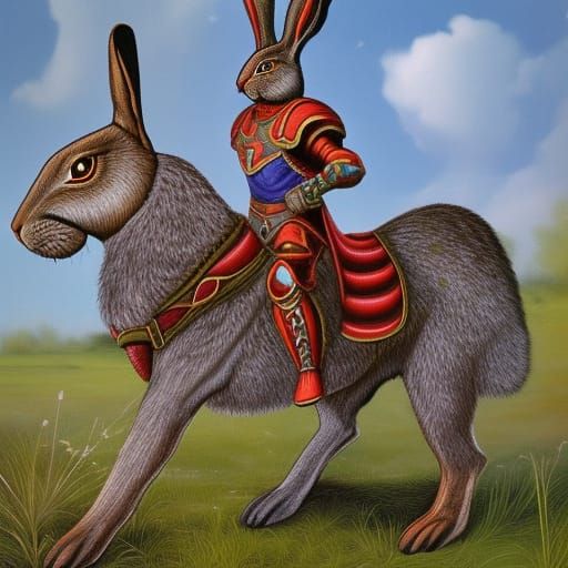 Armored Hare Warrior Ready for Battle