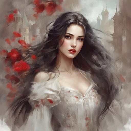 Beautiful Russian Girl Portrait in Detailed Style