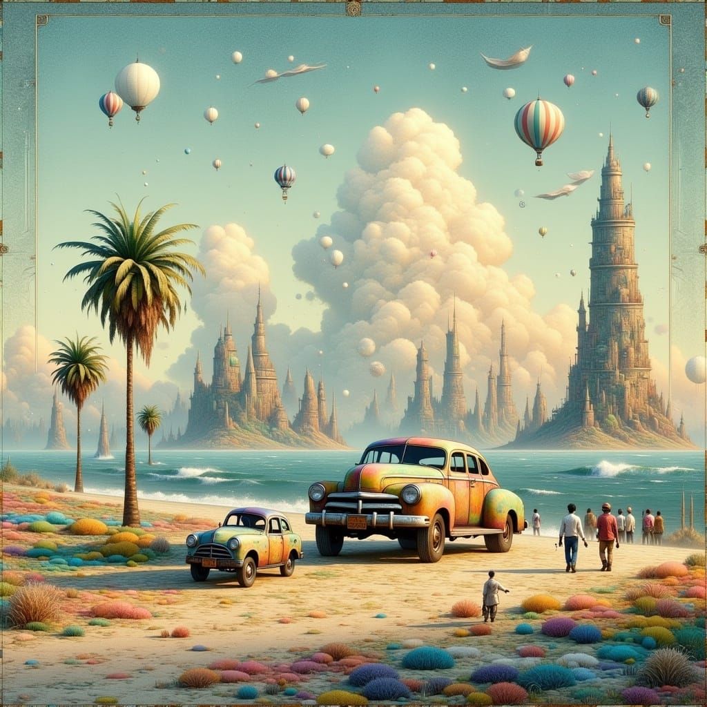 Urban Traffic Scene in Realist Style