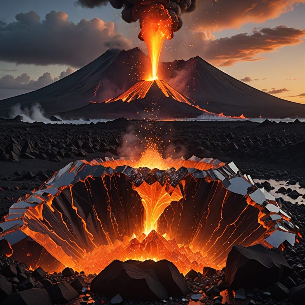 Volcano Erupts Molten Glass and Diamonds on Deserted Island