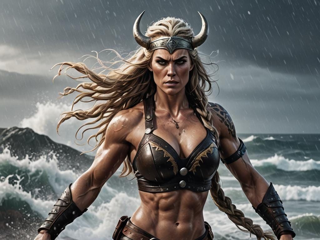 Viking Woman Portrait in Jaime McKelvie Comic Style