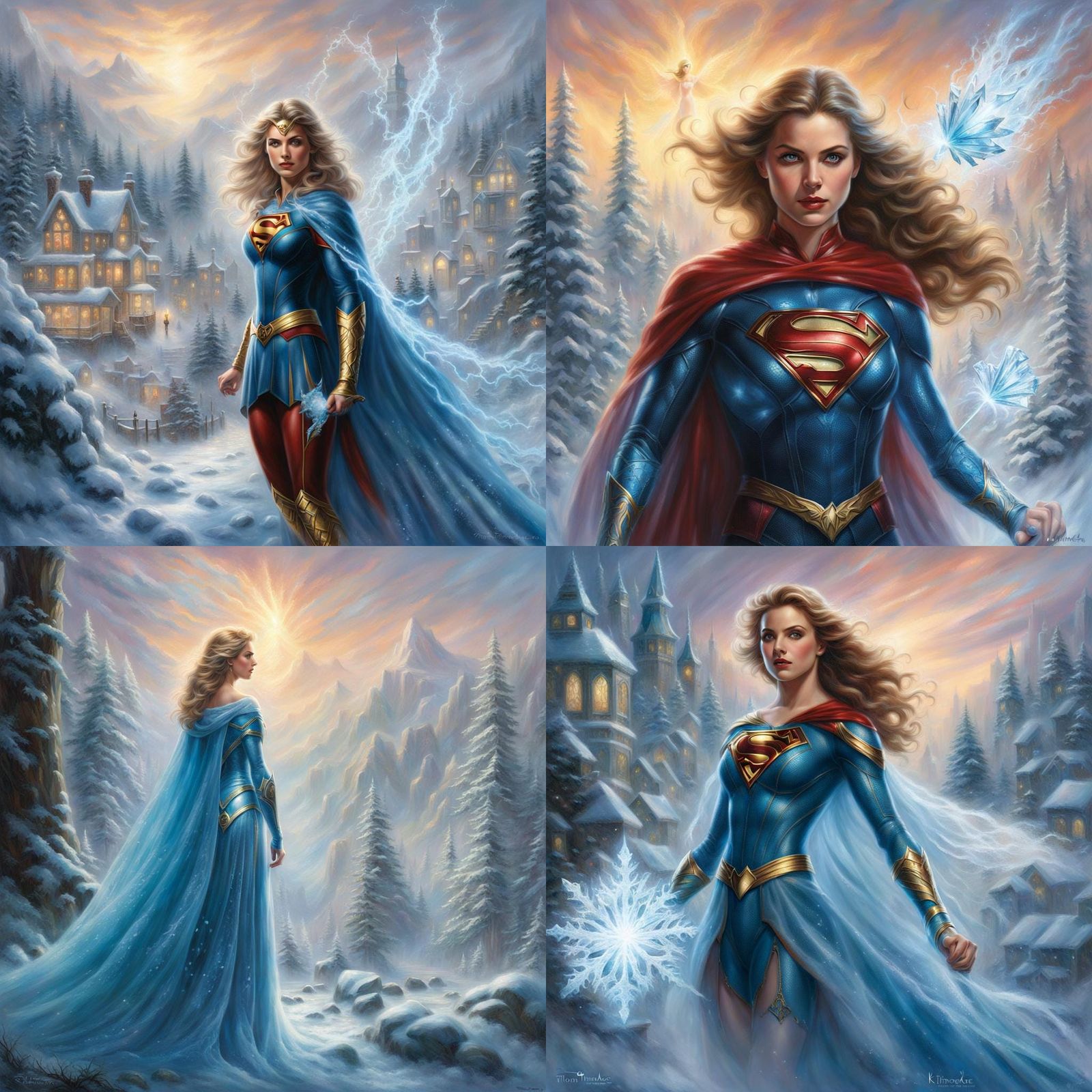 Ice-Powered Superhero in Ethereal Fantasy Style