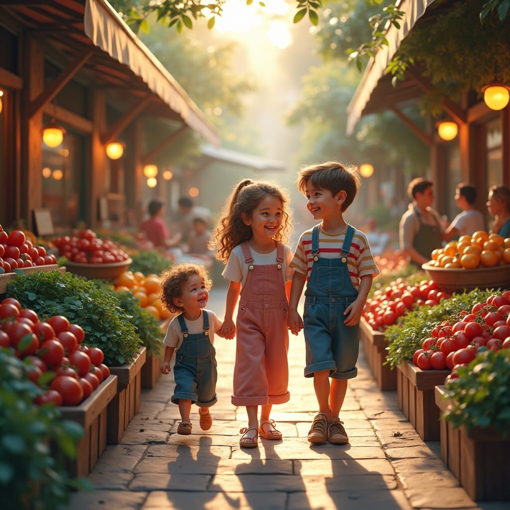 Family's Fun Day at the Farmer's Market