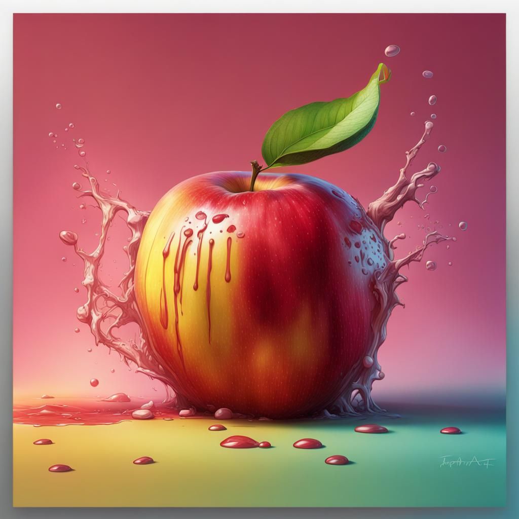 Fantasy Apple in Hyperrealistic Splash Art Style