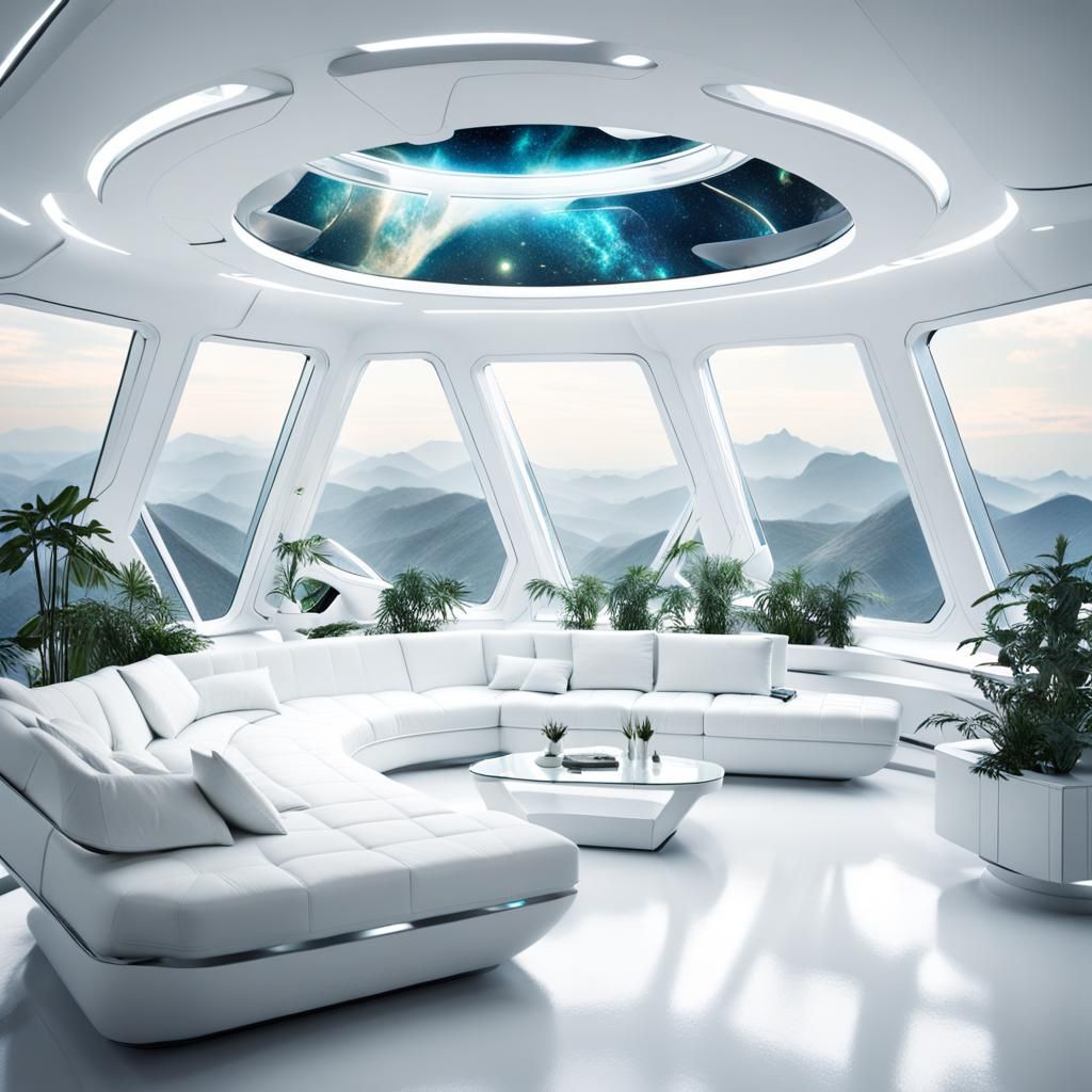 futuristic spaceship living room