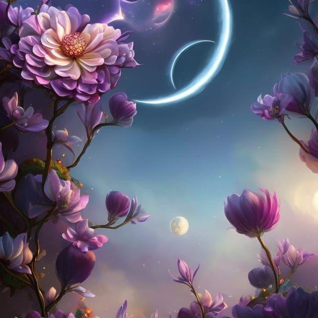 Surreal Flower World by Erin Hanson, Android Jones