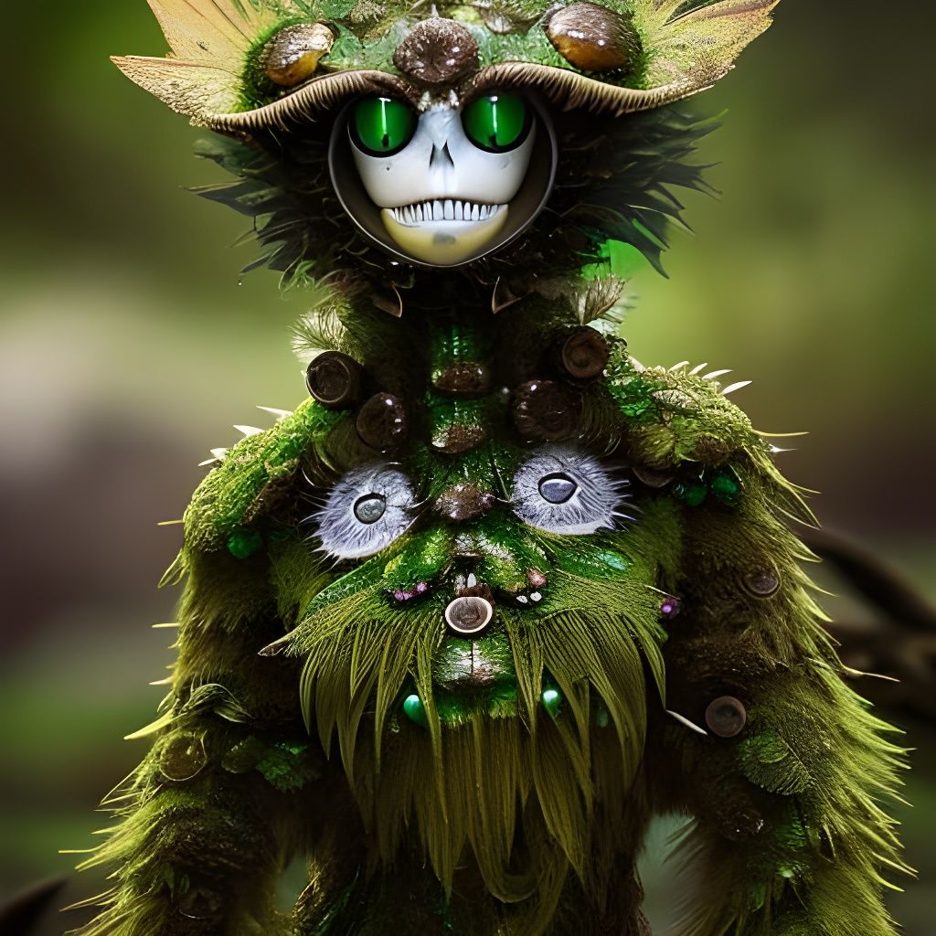 Lizard-Green Skeleton Warlock Droid Portrait