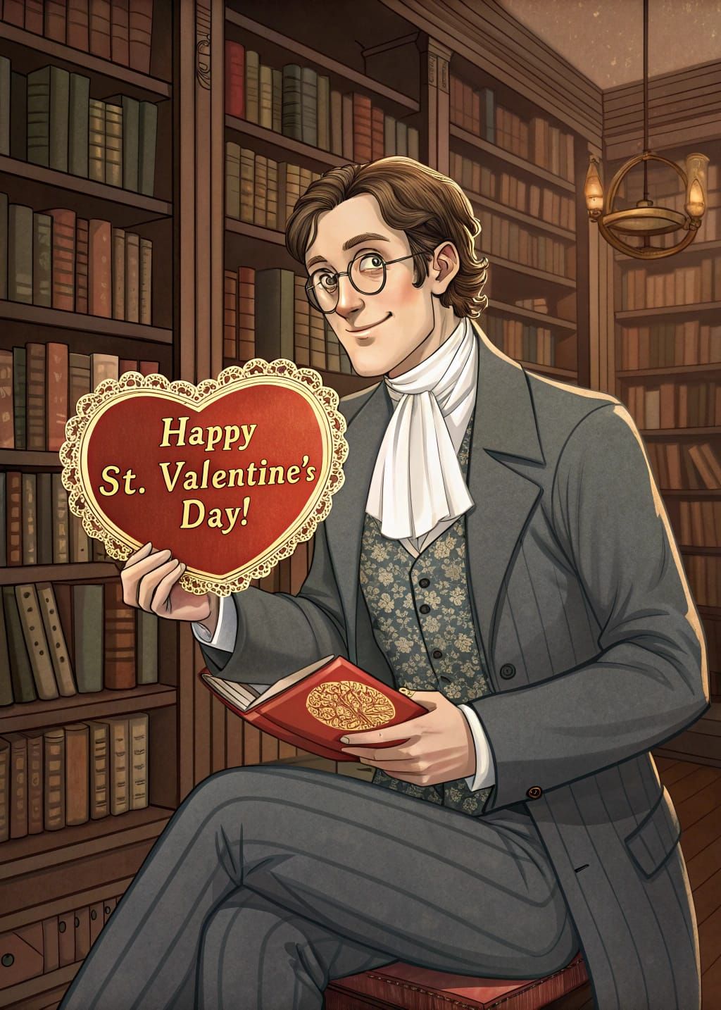 Refined Victorian Gentleman Celebrates St. Valentine's Day i...