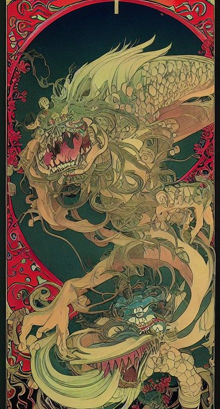 Ippondatara Yokai Portrait in Folklore Art Style