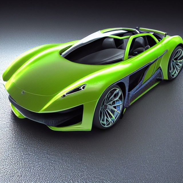 Futuristic Sports Car in Hyperrealistic 3D Render