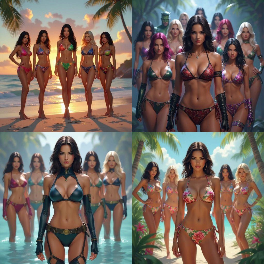 30 Female Marvel Characters in Bikinis: Fantasy Art