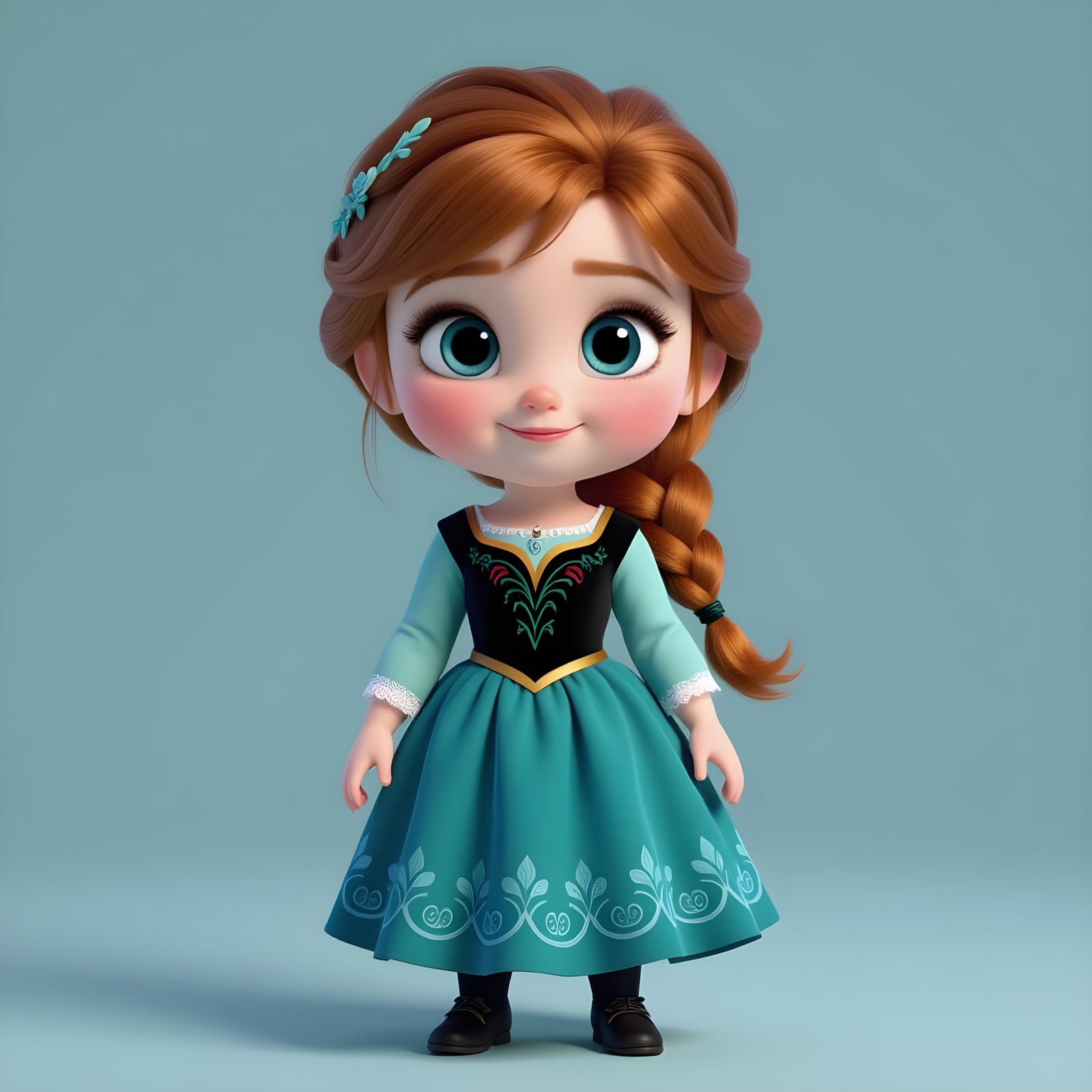 Hyper Realistic Baby Anna in Pixar Style