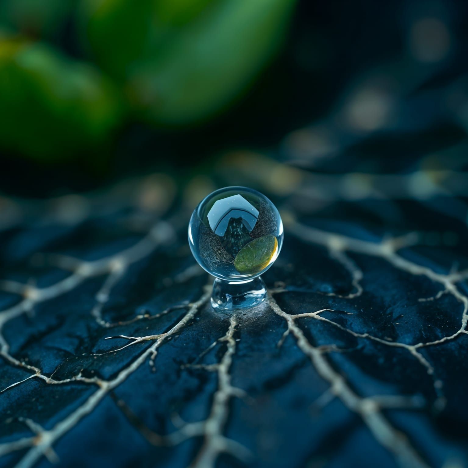 Hyper-Realistic Water Droplet Reflected in a Kaleidoscope of...