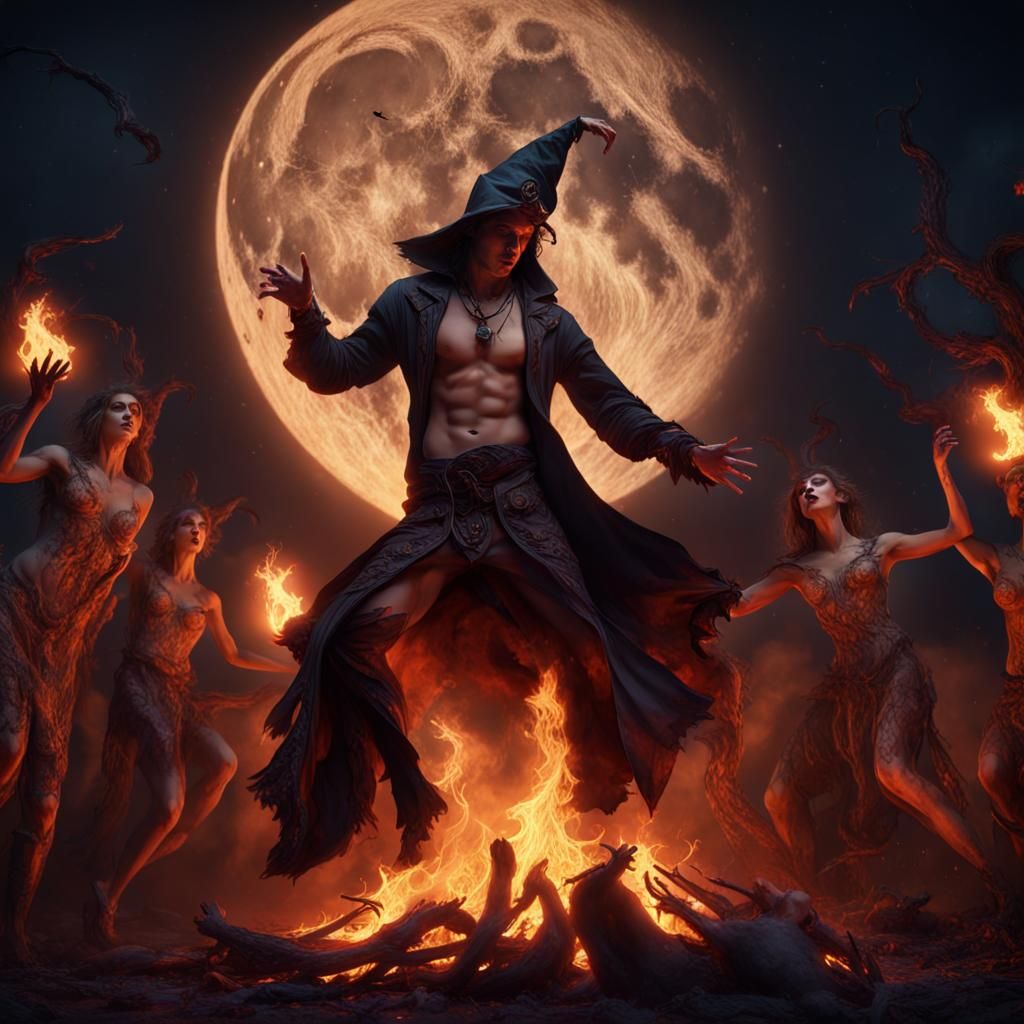 Faustian Dance: Witches' Ritual Matte Painting