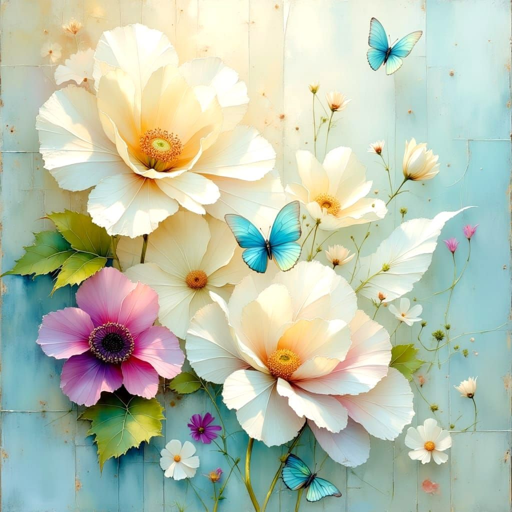 Abstract Metallic Freedom in Pastel Colors