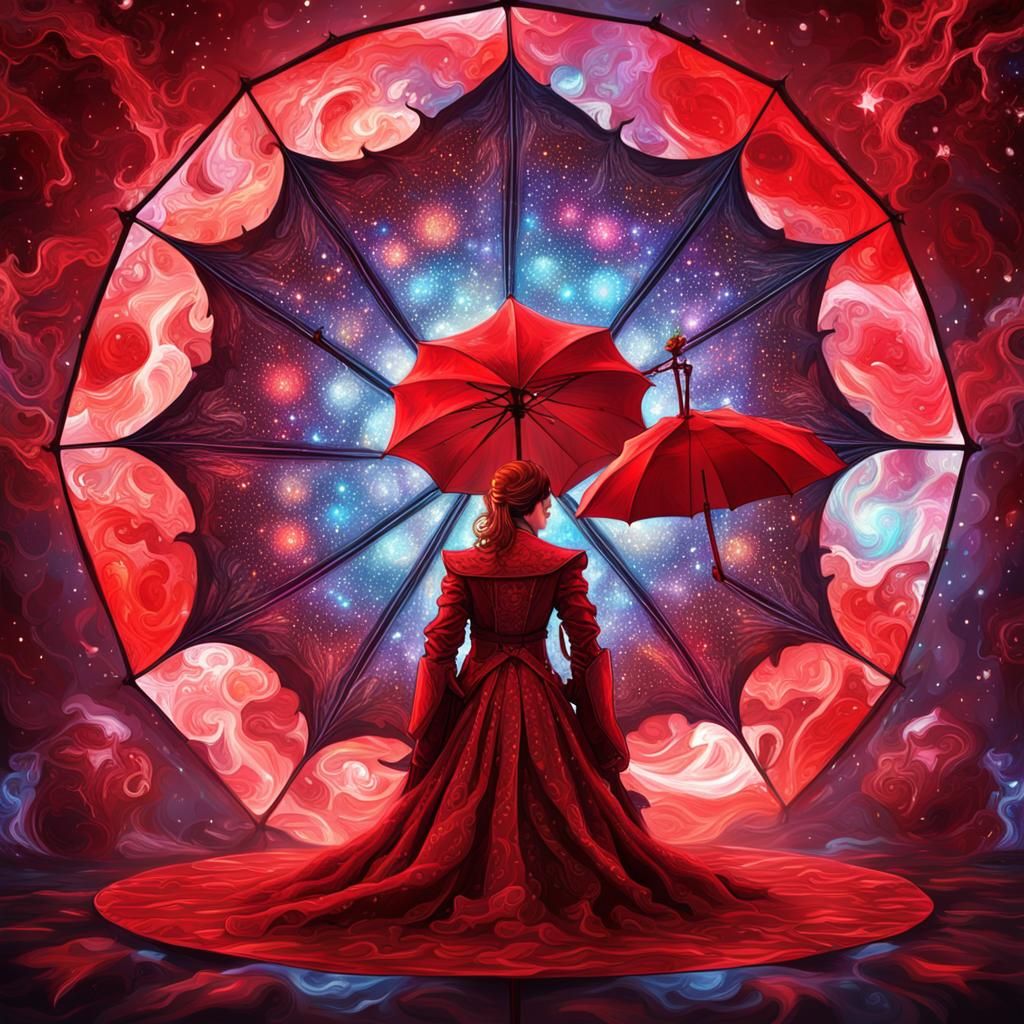 The Red Queen: Holographic Cosmic Illustration