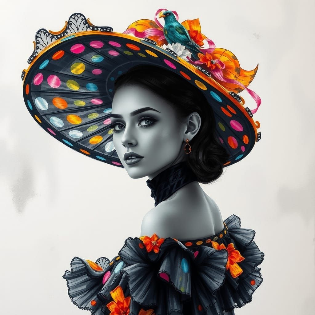 Exquisite High Fashion Portrait in Fluorescent Hues