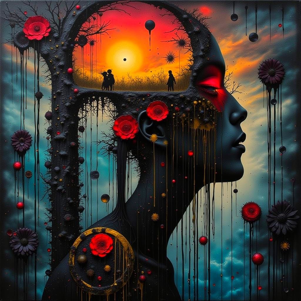 Guilt Unveiled in Dark Surrealism