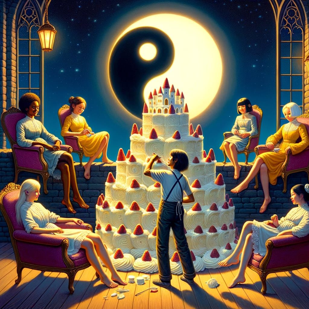 Cream Castle Construction Under Yin Yang Sky