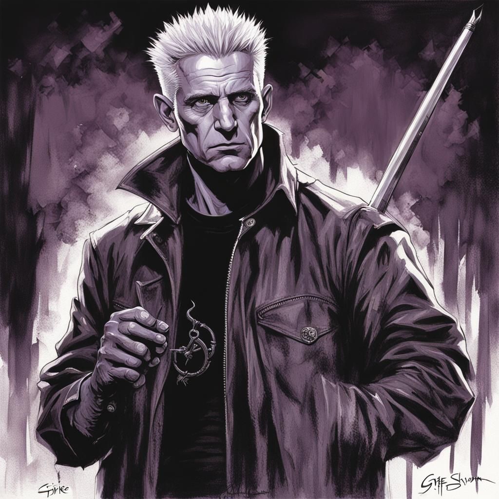 Sinister Vampire Portrait in Digital Art Style