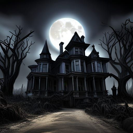 Creepy Victorian Manor in Dark Fantasy Style