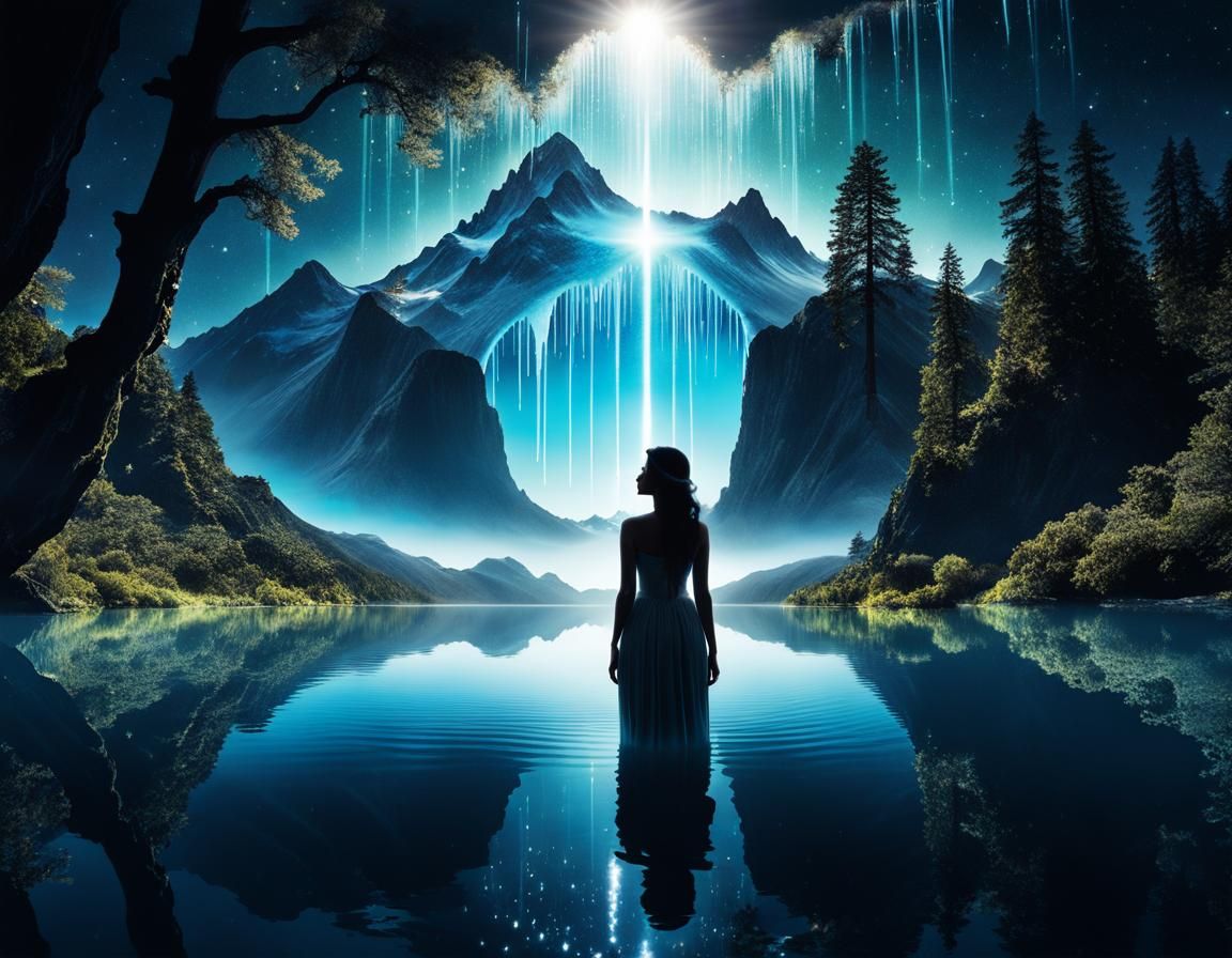 Cosmic Goddess Double Exposure Art