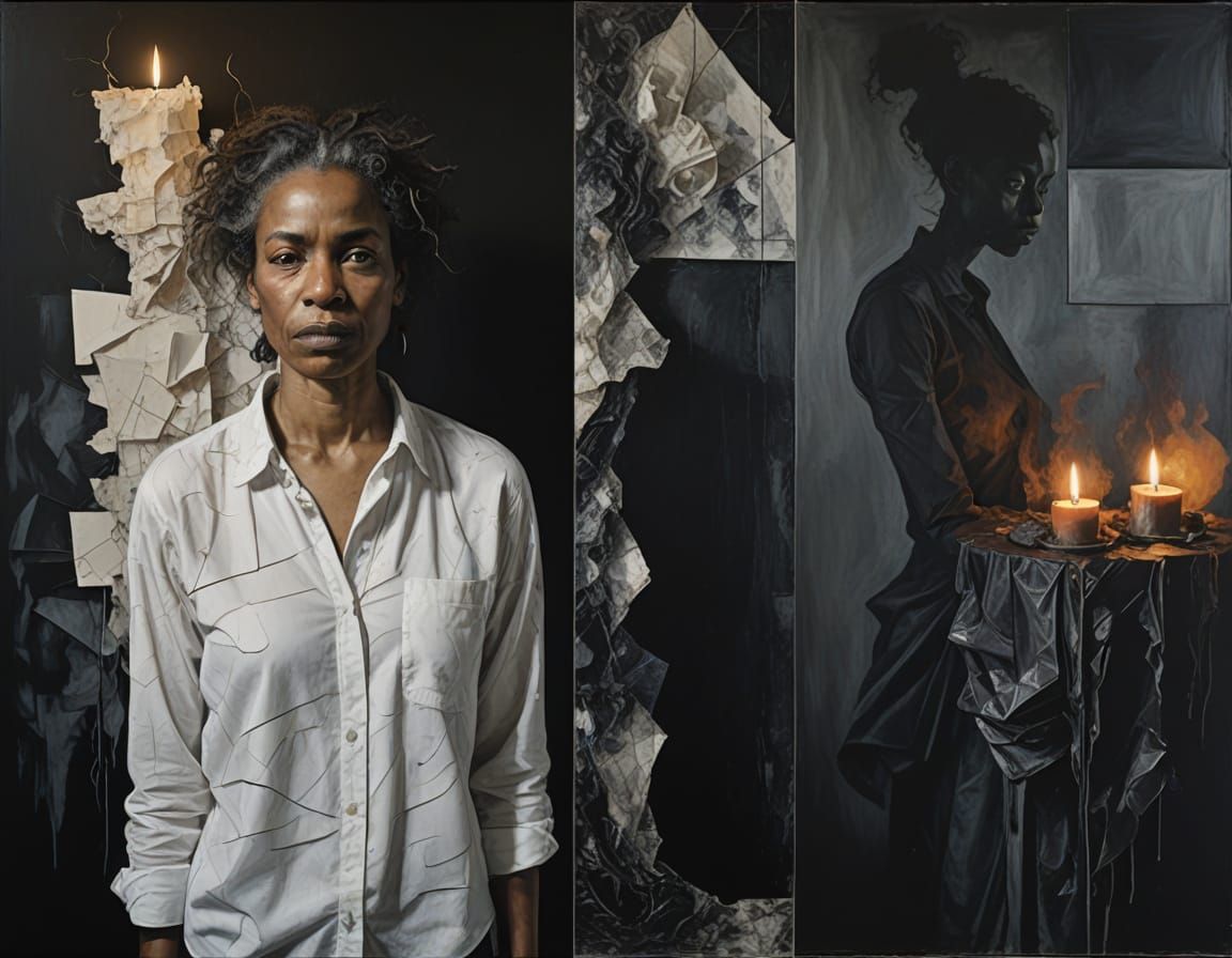 Mixed Media Masterpiece: Emotional Depth and Tension