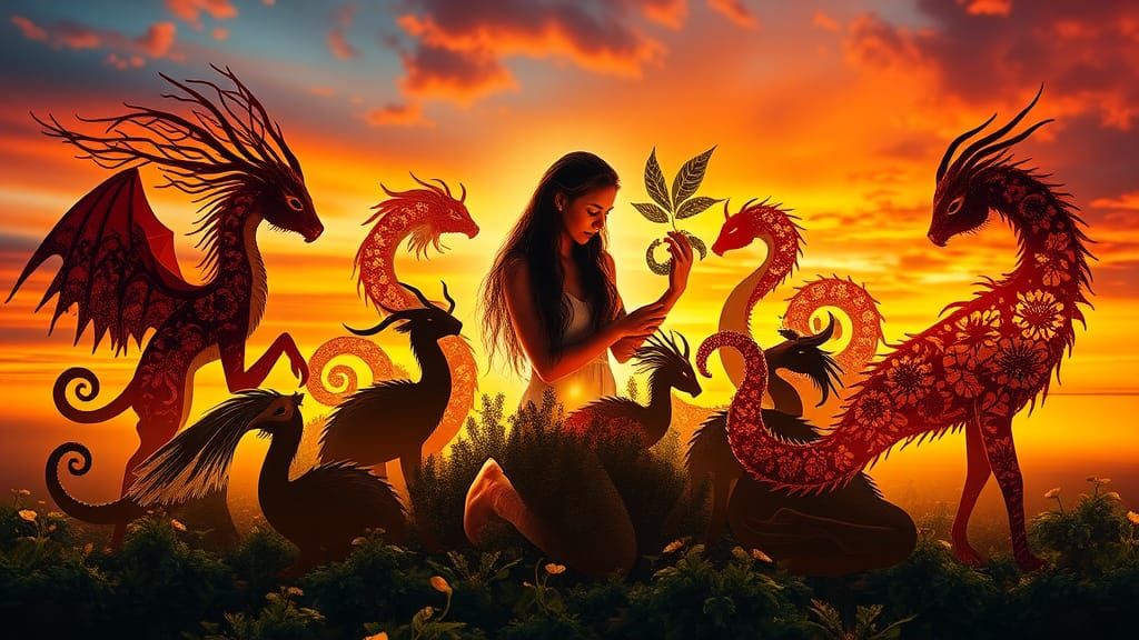 Mystical Collage: Myth and Fantasy Creatures Awaken