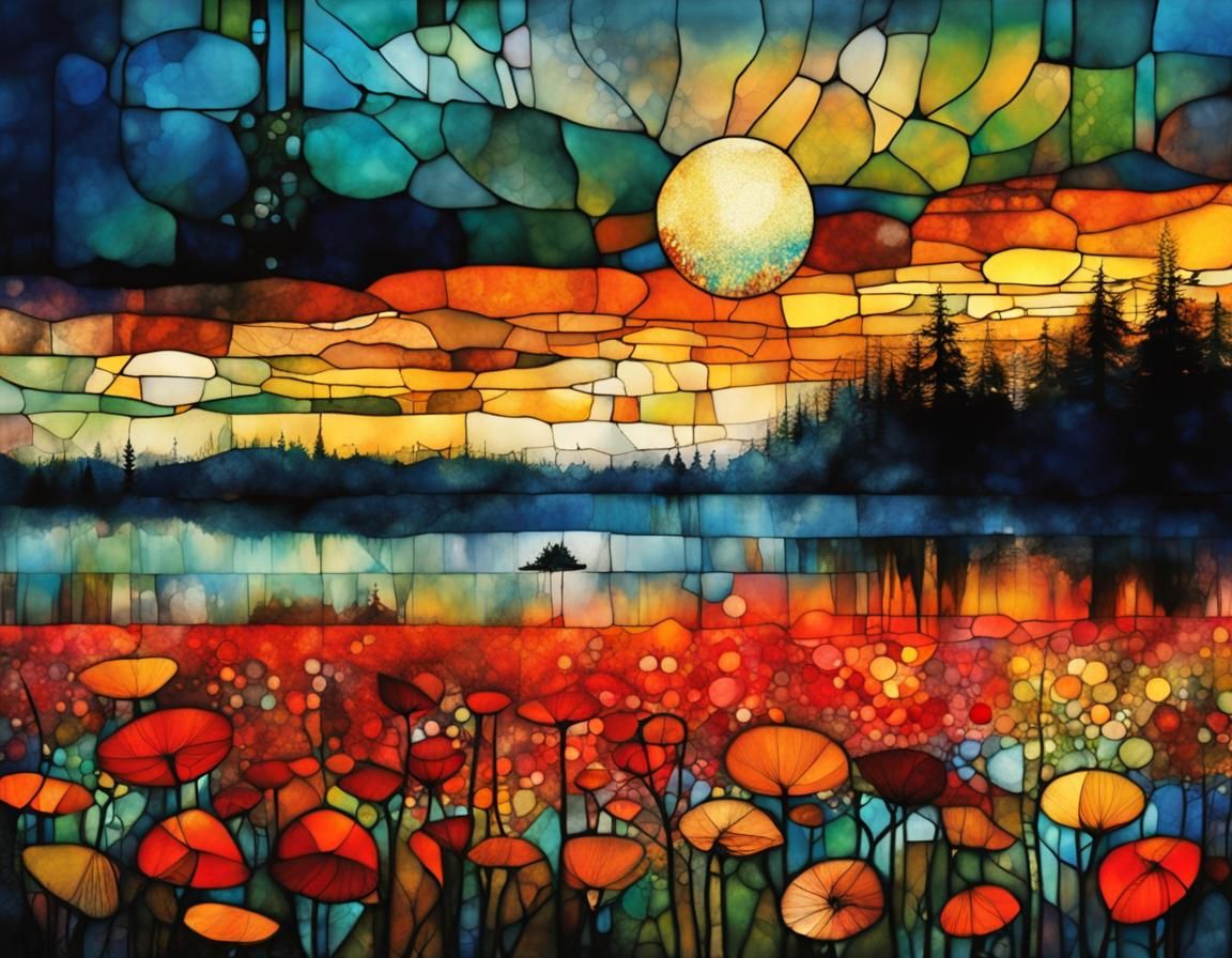 Stained Glass in Art Brut Style