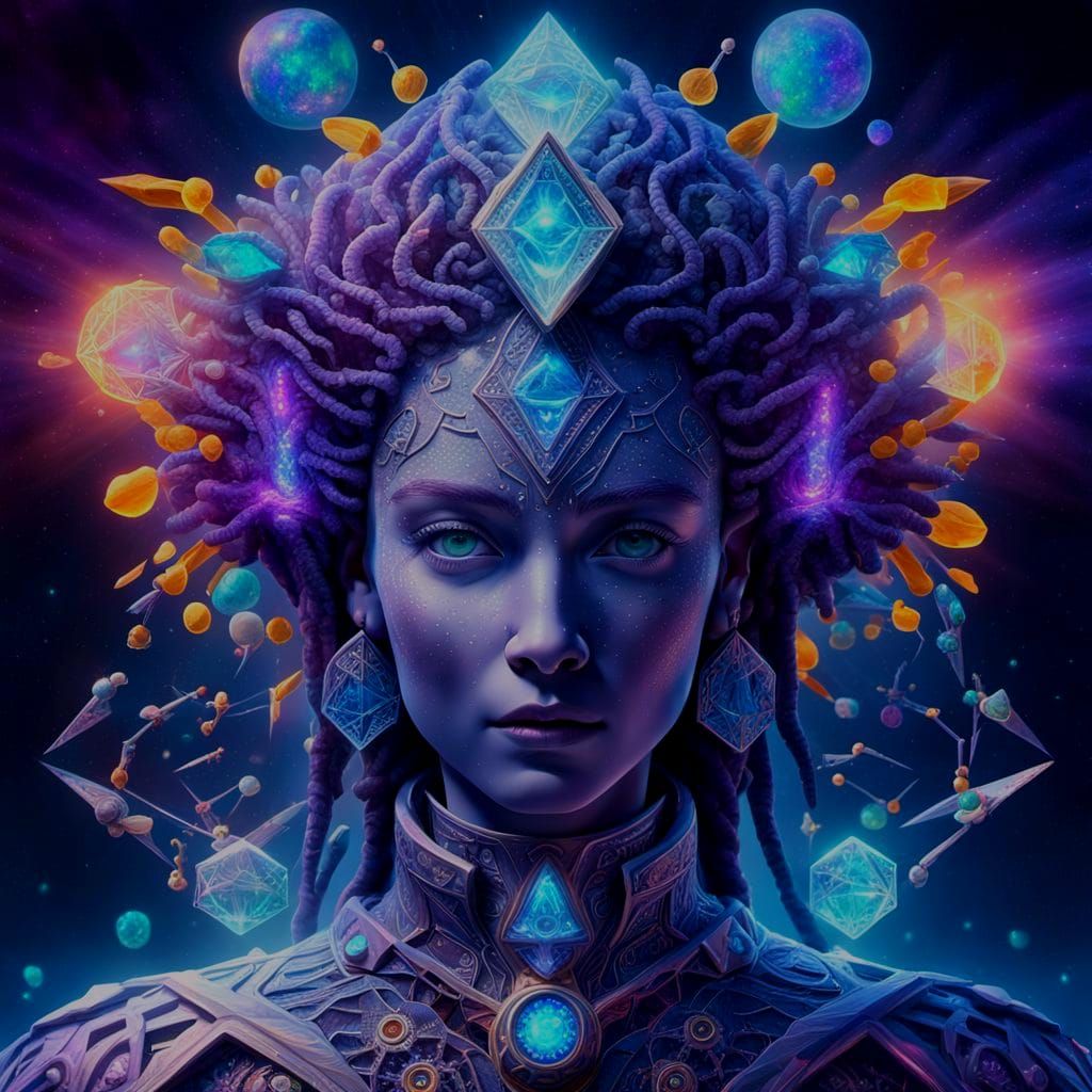 Telepathic Spirit in Quantum Atlantis, Digital Art