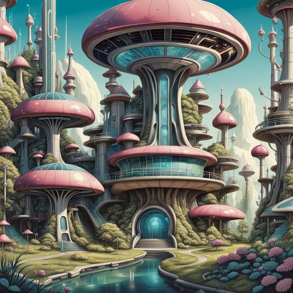 Retro futuristic fairy land