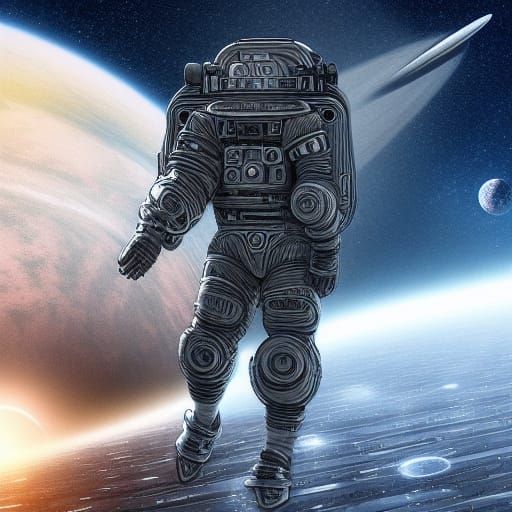 Epic Space Explorer Digital Matte Painting