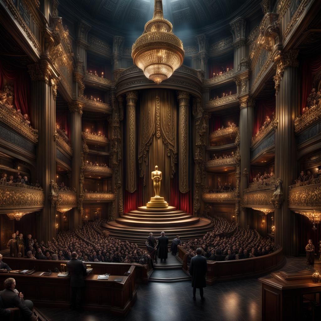 Dramatic Academy Awards Show: Hyperrealistic Digital Paintin...
