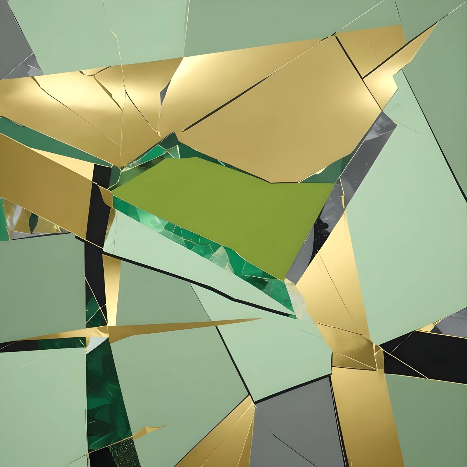 Fragmented Jolly Green Giant in Vector Art Style