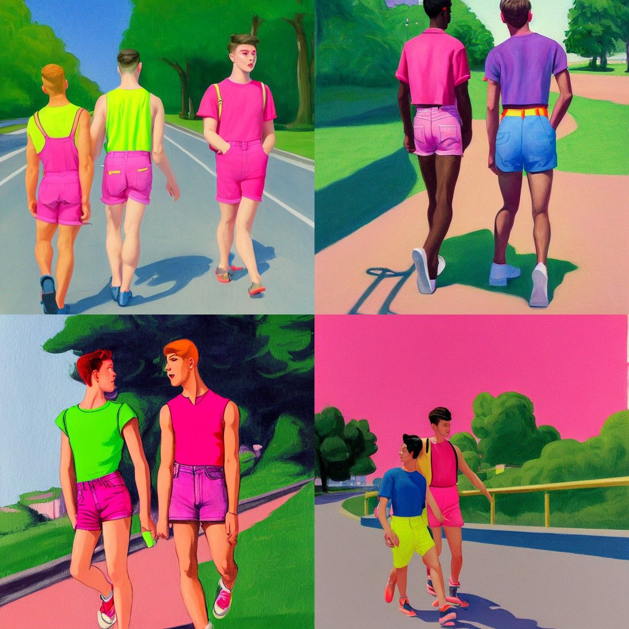 Gay Men in Overalls: A Gouache Storybook Illustration