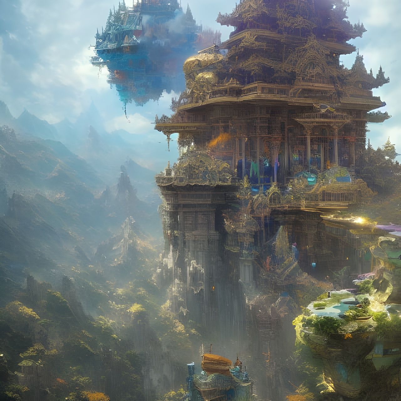 Epic Floating Temple in the Sky