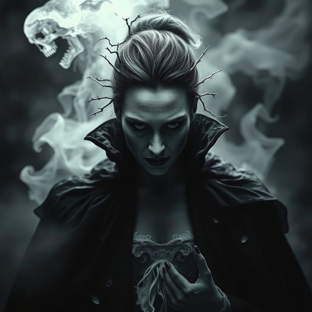 Dark Snow White in Biomechanical, Futuristic Style