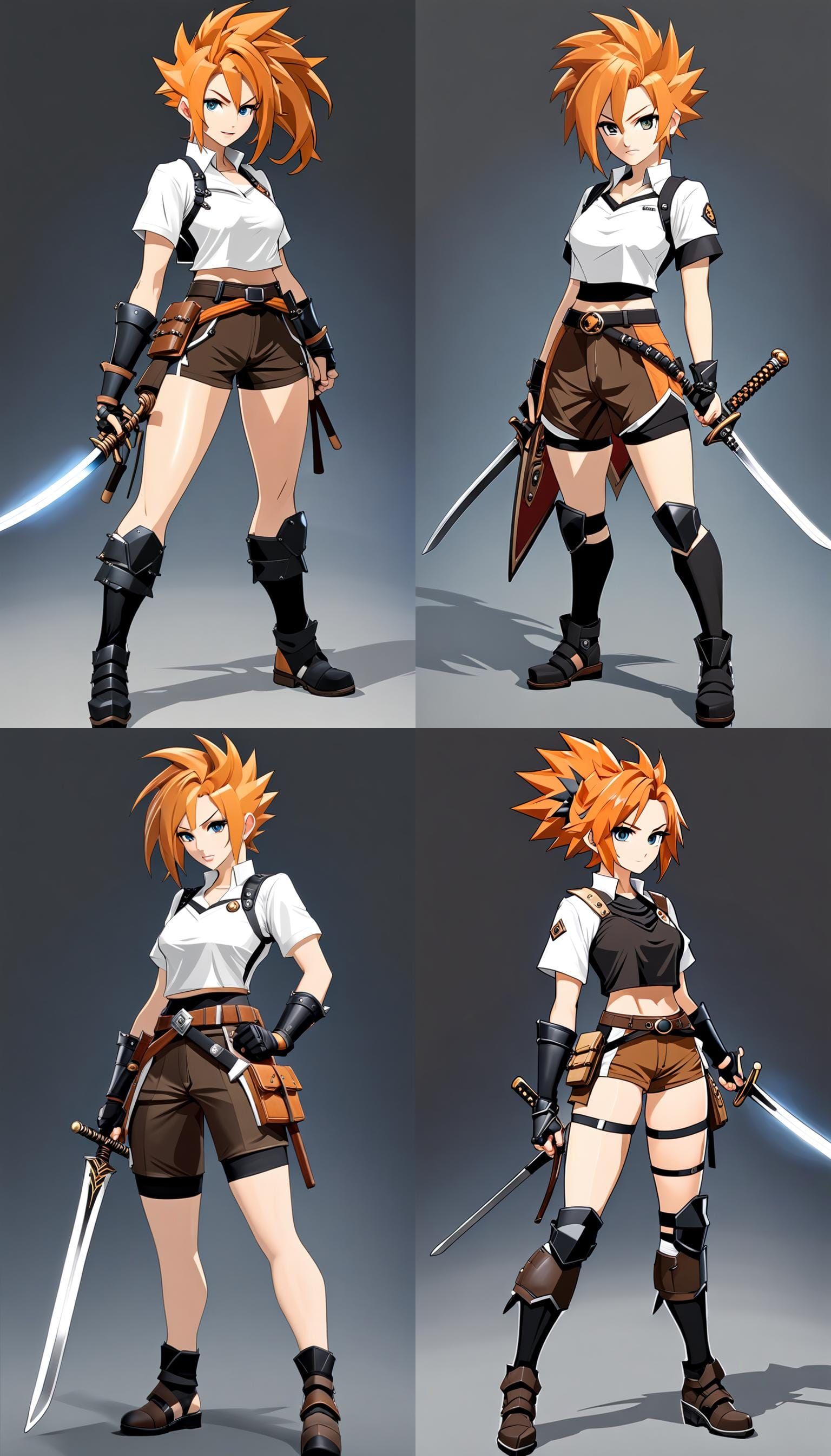 Young Warrior in Cyberpunk Armor