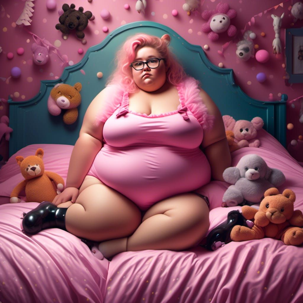 Realistic Portrait of an Obese Woman in Latex