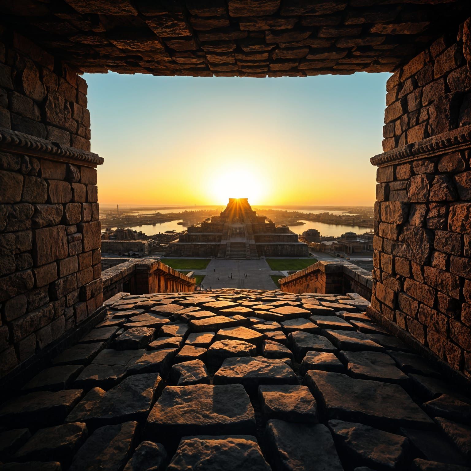 View from the top of the Aztec's Templo Mayor