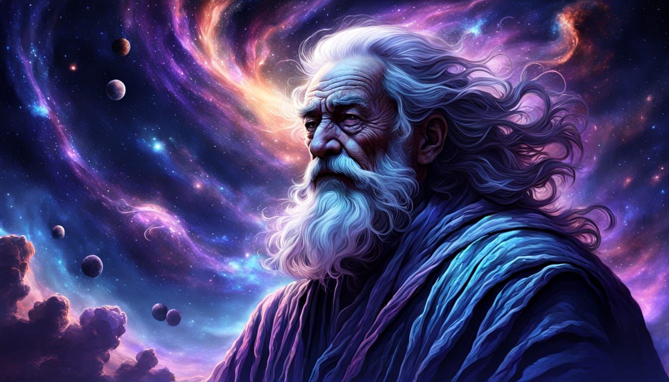 Old Sage in Ethereal Nebula