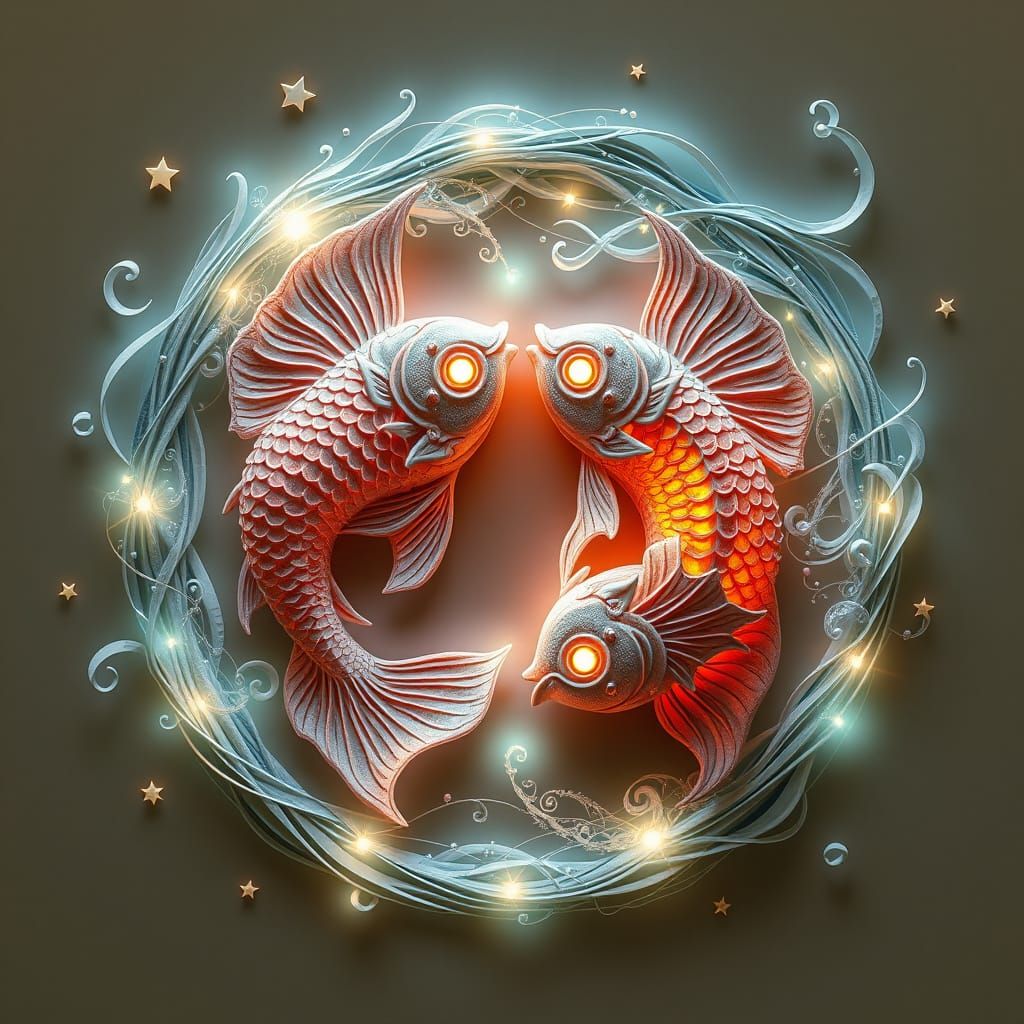 Surreal Zodiac Artwork in Swirling Water