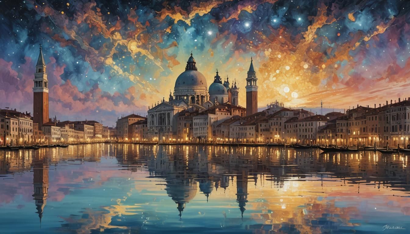 Venice Skyline Reflected: A Cosmic Masterpiece