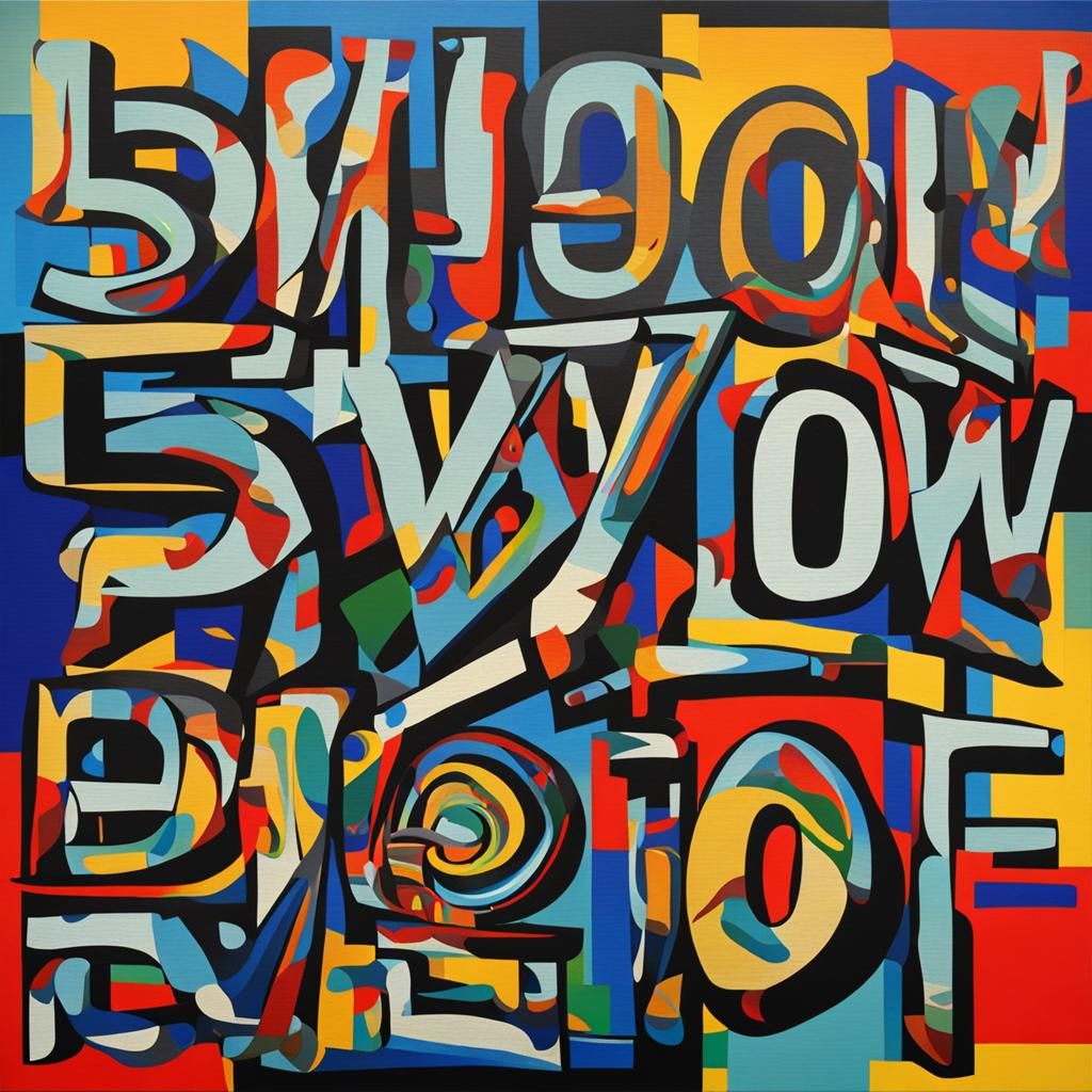 Modern Art Painting of the Word Eyow