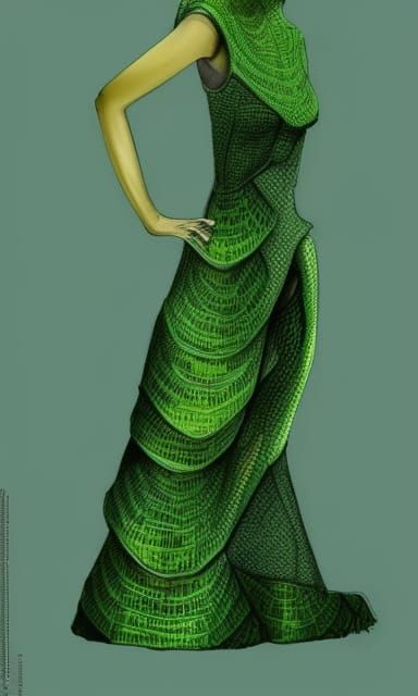 Reptilian Eco-Fashion: A Green Concept Art Dress