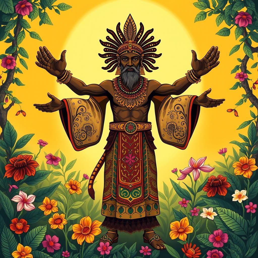African Ancestral Guardian in Whimsical Dreamlike Style