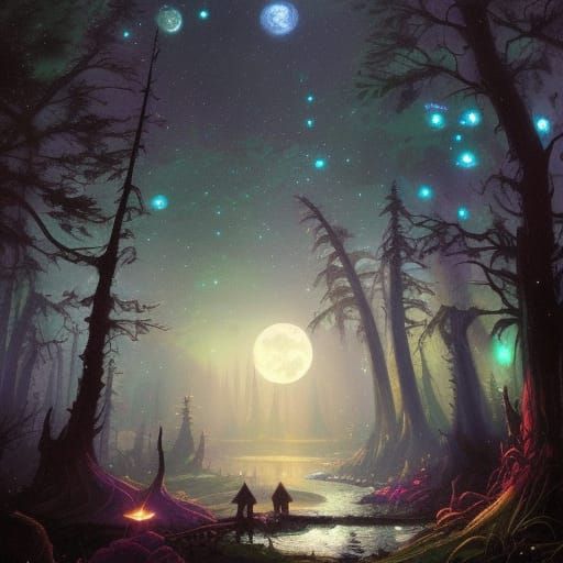 Glowing Mushroom Forest at Twilight: Fairycore Fantasy