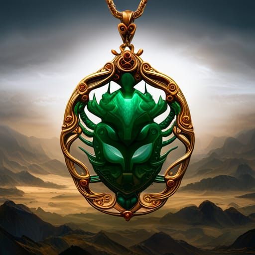 Jade Scorpion Amulet on Gold Chain